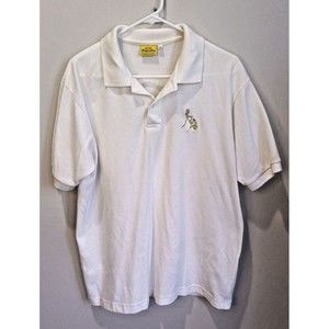 Treasures Philippine Gold Embroidered Country Map White Polo Shirt XL